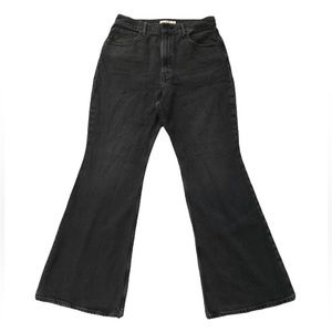 levi’s black 70s high flare jeans